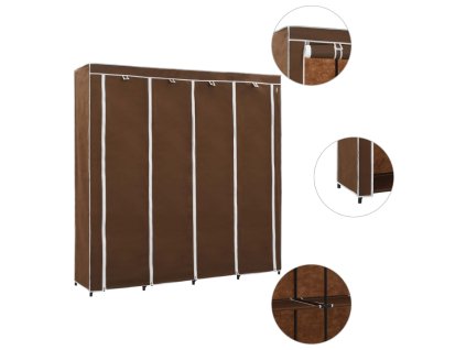 vidaXL Šatník so 4 priehradkami hnedý 175x45x170 cm