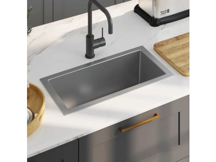vidaXL Ručne vyrobený kuchynský drez, nehrdzavejúca oceľ