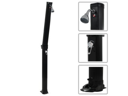 vidaXL Skladacia solárna sprcha, čierna 214 cm 23 l