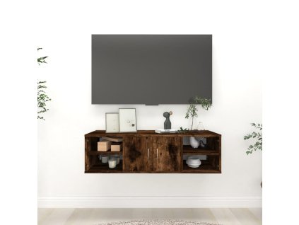 vidaXL Nástenná polica dymový dub 102x30x29 cm spracované drevo