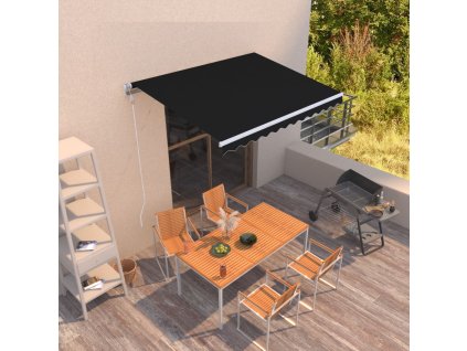 vidaXL Automatická zaťahovacia markíza 300x250 cm antracitová
