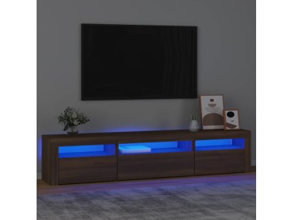 vidaXL TV skrinka s LED svetlami hnedý dub 195x35x40 cm