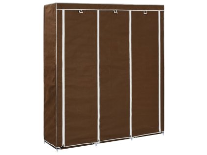 vidaXL Šatník s priehradkami a tyčami hnedý látkový 150x45x175 cm