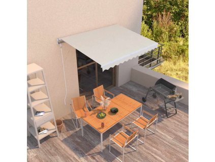 vidaXL Automatická zaťahovacia markíza 300x250 cm krémová