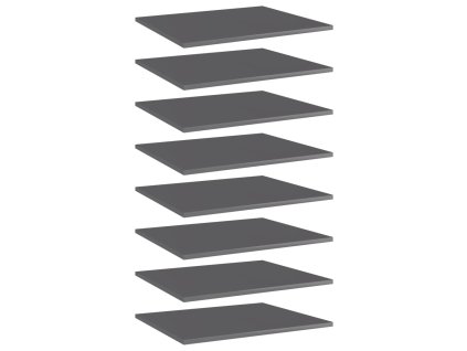 vidaXL Prídavné police 8 ks, lesklé sivé 60x50x1,5cm, kompozitné drevo