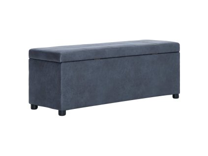 vidaXL Lavica s úložným priestorom 116 cm sivá umelá semišová koža