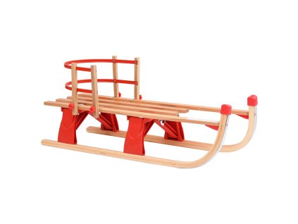 vidaXL Skladacie snehové sánky s operadlom 119 cm, drevo