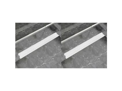 vidaXL Rovný sprchový odtok 2 ks s bublinkami 930x140 mm nehrdzavejúca oceľ