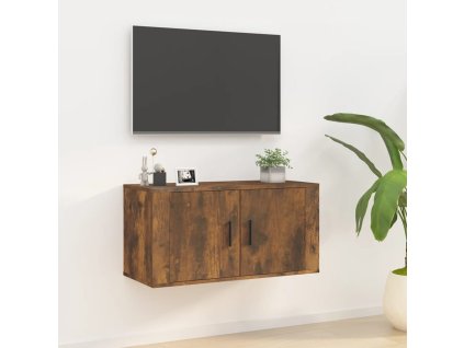 vidaXL Nástenná TV skrinka dymový dub 80x34,5x40 cm