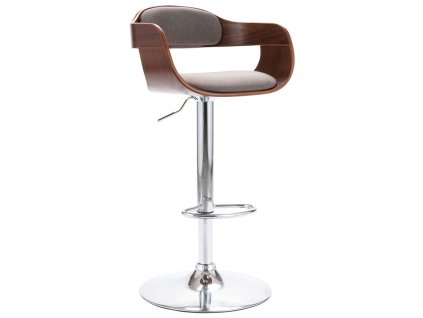 vidaXL Barová stolička, preglejka a sivohnedá látka