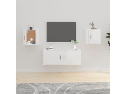 vidaXL Nástenné TV skrinky 2 ks lesklé biele 40x34,5x40 cm