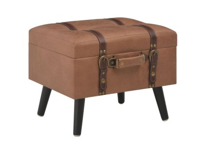 vidaXL Taburetka s úložným priestorom, hnedá 40 cm, umelá koža