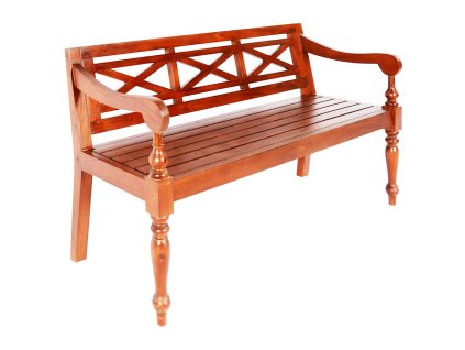 vidaXL Lavička Batavia 136 cm, mahagónový masív, tmavohnedá