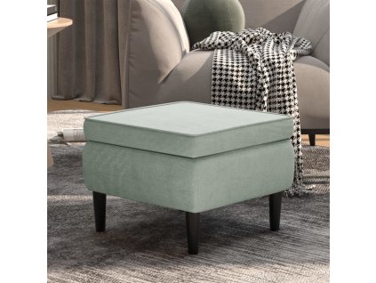 vidaXL Taburetka s drevenými nohami bledosivá zamatová