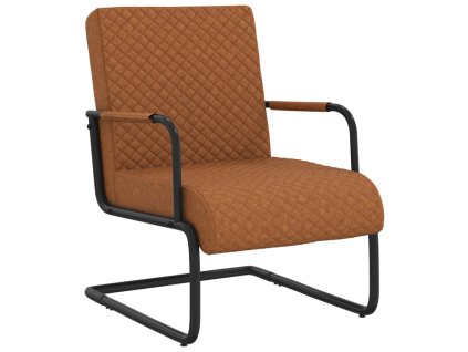 vidaXL Stolička na perovej kostre, matná hnedá umelá koža