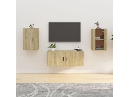 vidaXL Nástenné TV skrinky 2 ks dub sonoma 40x34,5x60 cm