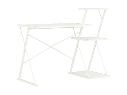 vidaXL Stôl s poličkami, biely 116x50x93 cm