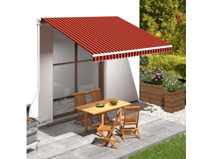 vidaXL Tieniaca plachta na markízu, plátená, oranžovo hnedá 400x300 cm