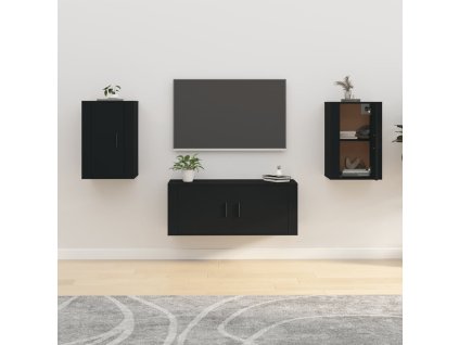 vidaXL Nástenné TV skrinky 2 ks čierne 40x34,5x60 cm