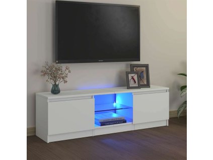 vidaXL TV skrinka s LED svetlami biela 120x30x36 cm