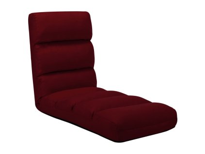 vidaXL Skladacia leňoška na podlahu, vínovo červená, umelá koža