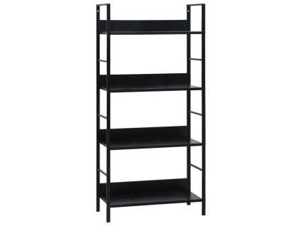 vidaXL Knižnica, 4 police, čierna 60x27,6x124,5 cm, kompozitné drevo