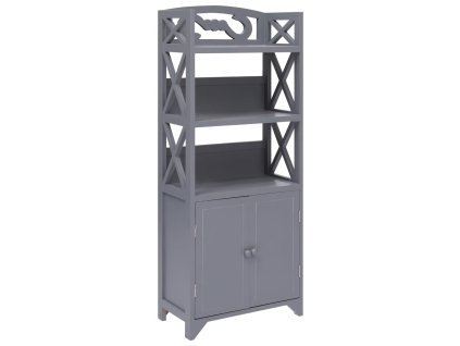 vidaXL Skrinka do kúpeľne, sivá 46x24x116 cm, drevo paulovnie