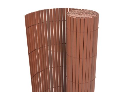 vidaXL Obojstranný záhradný plot, PVC 90x500 cm, hnedý