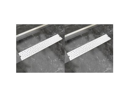 vidaXL Rovný sprchový odtok 2 ks s bublinkami 630x140 mm nehrdzavejúca oceľ