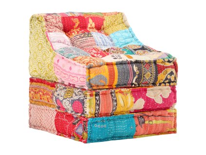 vidaXL Modulárna taburetka, patchwork, látka