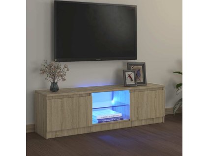 vidaXL TV skrinka s LED svetlami dub sonoma 120x30x36 cm