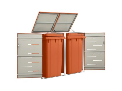 vidaXL Ohrada na 2 odpadkové koše 138x77,5x112,5 cm nehrdzavejúca oceľ