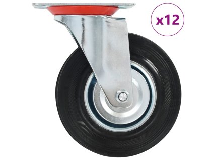 vidaXL Otočné kolieska 12 ks, 125 mm