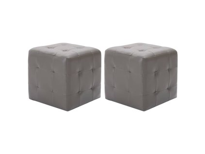 vidaXL Taburetky 2 ks sivé 30x30x30 cm umelá koža