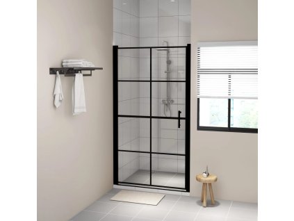 vidaXL Sprchové dvere čierne 100x178 cm tvrdené sklo