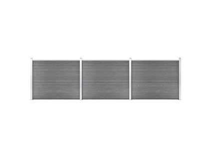 vidaXL Sada plotových panelov WPC 526x146 cm sivá