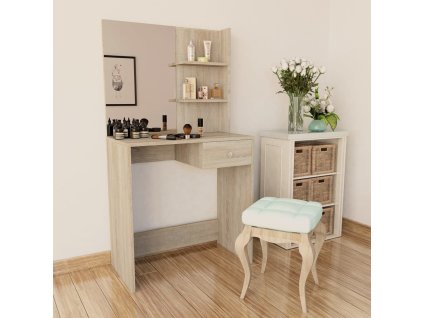 vidaXL Toaletný stolík, kompozitné drevo 75x40x141 cm, dubový