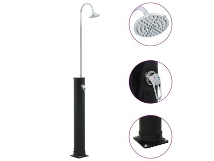 vidaXL Solárna sprcha čierna 214 cm 20 l