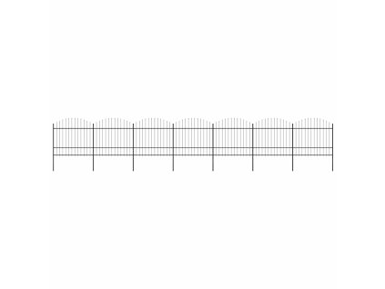 vidaXL Záhradný plot s hrotmi, oceľ (1,5-1,75)x11,9 m, čierny