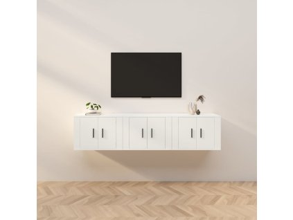 vidaXL Nástenné TV skrinky 3 ks biele 57x34,5x40 cm