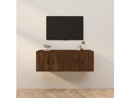 vidaXL Nástenné TV skrinky 2 ks hnedý dub sonoma 57x34,5x40 cm