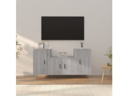 vidaXL 3-dielna súprava TV skriniek sivá sonoma spracované drevo