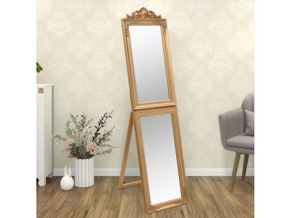 vidaXL Voľne stojace zrkadlo zlaté 50x200 cm