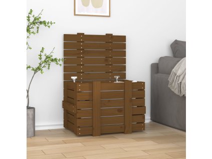 vidaXL Úložný box medovo-hnedý 58x40,5x42 cm masívna borovica