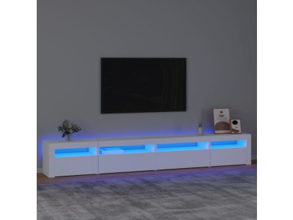 vidaXL TV skrinka s LED svetlami biela 270x35x40 cm