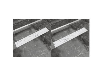 vidaXL Rovný sprchový odtok 2 ks s bublinkami 730x140 mm nehrdzavejúca oceľ