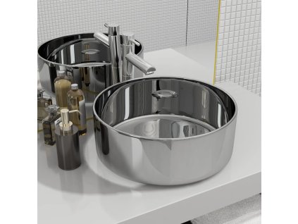 vidaXL Umývadlo 40x15 cm keramické strieborné