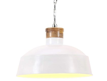vidaXL Industriálna závesná lampa 42 cm, biela E27