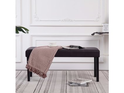 vidaXL Lavička 106 cm, hnedá, umelá koža