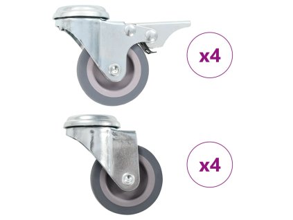 vidaXL 8 ks otočné kolieska s otvorom na skrutku 50 mm